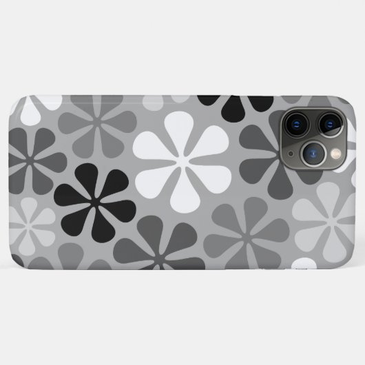 Coques Case-Mate iPhone Fleurs Abstraites Gris noir blanc (Dos (Horizontal))