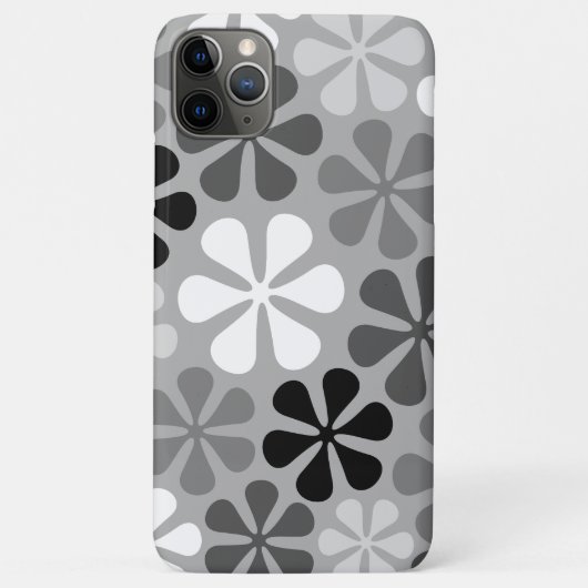 Coques Case-Mate iPhone Fleurs Abstraites Gris noir blanc (Dos)