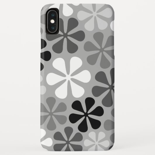 Coques Case-Mate iPhone Fleurs Abstraites Gris noir blanc (Dos)