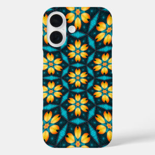 Coques iPhone 16 Fleurs Abstraites jaunes