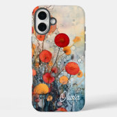Coques Case-Mate iPhone Fleurs Abstraites modernes Nom personnalisé (Verso)
