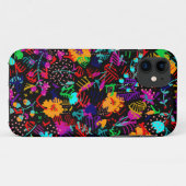 Coques Case-Mate iPhone Fleurs abstraites noires mignonnes (Dos (Horizontal))