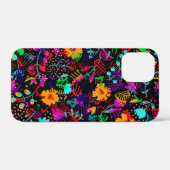 Coques Case-Mate iPhone Fleurs abstraites noires mignonnes (Verso (horizontal))
