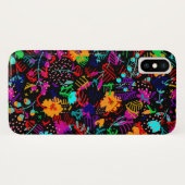 Coques Case-Mate iPhone Fleurs abstraites noires mignonnes (Dos (Horizontal))