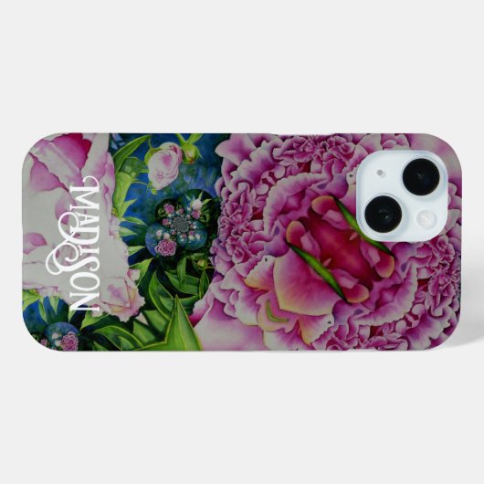 Coques Case-Mate iPhone fleurs Abstraites psychédéliques roses (Verso (horizontal))