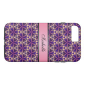 Coques Case-Mate iPhone Fleurs Abstraites rose Nom personnalisé v2 (Dos (Horizontal))