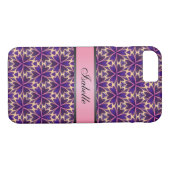 Coques Case-Mate iPhone Fleurs Abstraites rose Nom personnalisé v2 (Dos (Horizontal))