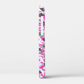 Coques Case-Mate iPhone Fleurs abstraites rose pâle et gris blanc (Verso / Gauche)