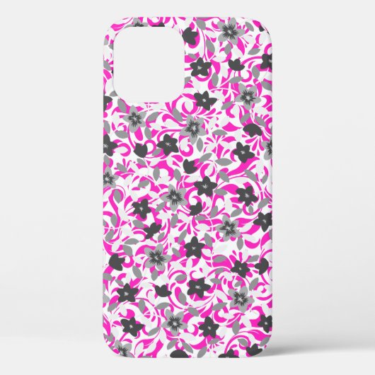 Coques Case-Mate iPhone Fleurs abstraites rose pâle et gris blanc (Verso)