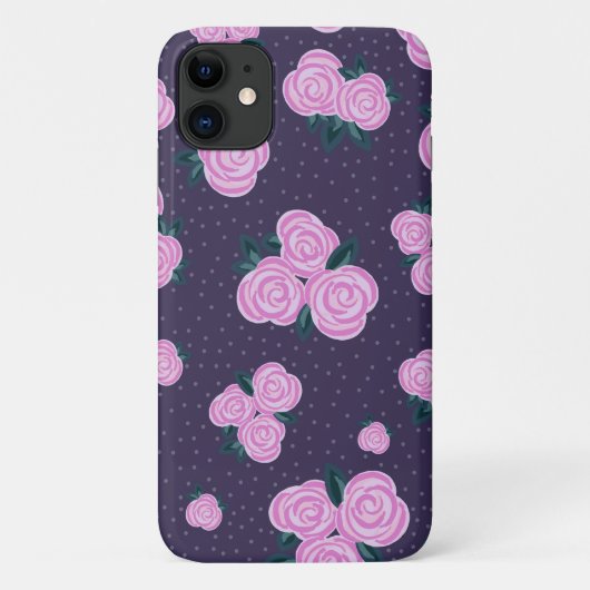 Coques Case-Mate iPhone Fleurs anciennes violet foncé (Dos)
