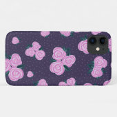 Coques Case-Mate iPhone Fleurs anciennes violet foncé (Dos (Horizontal))
