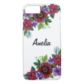 Coques Case-Mate iPhone Fleurs aquarelle brillante romantique couronne flo (Dos)