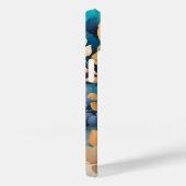 Coques Case-Mate iPhone Fleurs aquarelles turquoise or violet marine (Verso / Droite)