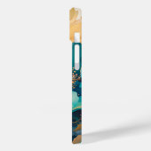 Coques Case-Mate iPhone Fleurs aquarelles turquoise or violet marine (Verso / Gauche)