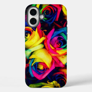 Coques iPhone 16 Plus Fleurs arc-en-ciel