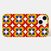 Coques Case-Mate iPhone Fleurs arc-en-ciel psychédéliques (Verso (horizontal))