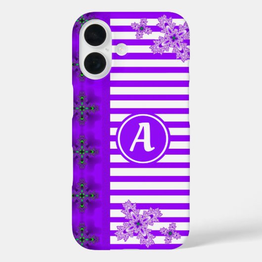 Coques Case-Mate iPhone Fleurs Art Déco dans le style rétro avec monogramm (Verso)