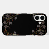 Coques Case-Mate iPhone Fleurs Art Déco sur fond noir (Verso (horizontal))