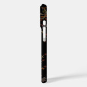 Coques Case-Mate iPhone Fleurs Art Déco sur fond noir (Verso / Gauche)