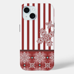 Coque Pour iPhone 15 Fleurs Artdeco dans le style rétro