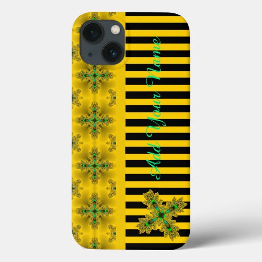 Coques Case-Mate iPhone Fleurs Artdeco en style Rétro, Ajouter votre nom (Verso)