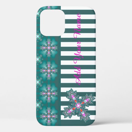 Coques Case-Mate iPhone Fleurs Artdeco en style Rétro, Ajouter votre nom (Verso)