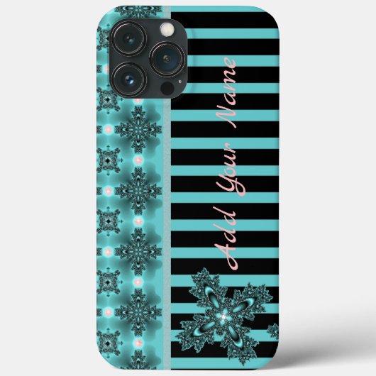 Coques Case-Mate iPhone Fleurs Artdeco en style Rétro, Ajouter votre nom (Verso)