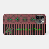 Coques Case-Mate iPhone Fleurs Artdeco en style Rétro, Ajouter votre nom (Dos (Horizontal))