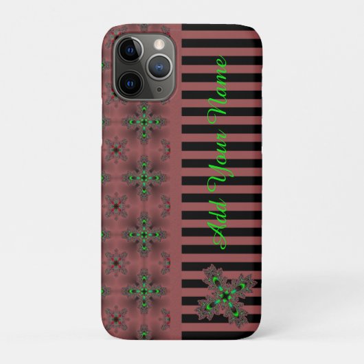 Coques Case-Mate iPhone Fleurs Artdeco en style Rétro, Ajouter votre nom (Dos)