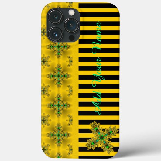 Coques Case-Mate iPhone Fleurs Artdeco en style Rétro, Ajouter votre nom (Verso)