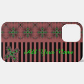 Coques Case-Mate iPhone Fleurs Artdeco en style Rétro, Ajouter votre nom (Verso / Droite)