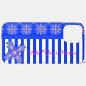 Coques Case-Mate iPhone Fleurs Artdeco en style Rétro, Ajouter votre nom (Verso / Droite)