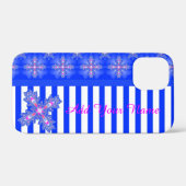 Coques Case-Mate iPhone Fleurs Artdeco en style Rétro, Ajouter votre nom (Verso (horizontal))