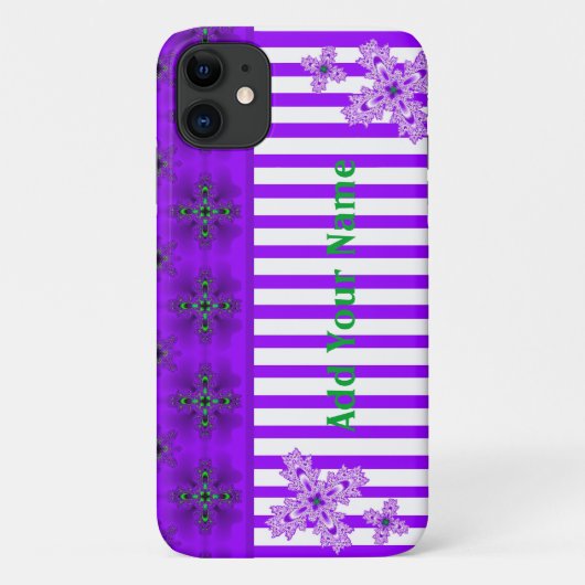Coques Case-Mate iPhone Fleurs Artdeco en style Rétro, Ajouter votre nom (Dos)