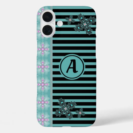 Coques Case-Mate iPhone Fleurs Artdeco en style rétro avec monogramme (Verso)