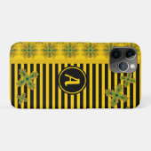 Coques Case-Mate iPhone Fleurs Artdeco en style rétro avec monogramme (Dos (Horizontal))