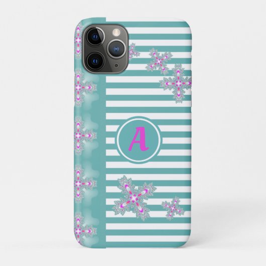 Coques Case-Mate iPhone Fleurs Artdeco en style rétro avec monogramme (Dos)