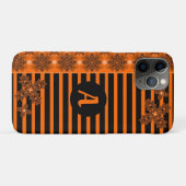 Coques Case-Mate iPhone Fleurs Artdeco en style rétro avec monogramme (Dos (Horizontal))