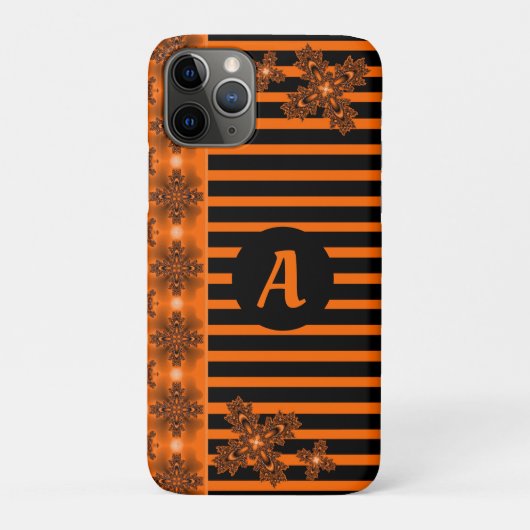 Coques Case-Mate iPhone Fleurs Artdeco en style rétro avec monogramme (Dos)