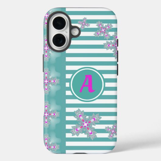 Coques Case-Mate iPhone Fleurs Artdeco en style rétro avec monogramme (Verso)