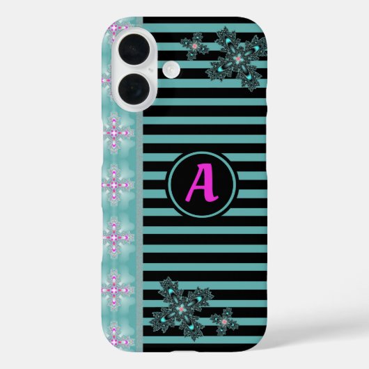 Coques Case-Mate iPhone Fleurs Artdeco en style rétro avec monogramme (Verso)