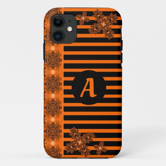 Coques Case-Mate iPhone Fleurs Artdeco en style rétro avec monogramme (Dos)