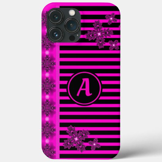 Coques Case-Mate iPhone Fleurs Artdeco en style rétro avec monogramme (Verso)