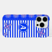 Coques Case-Mate iPhone Fleurs Artdeco en style rétro avec monogramme (Verso (horizontal))