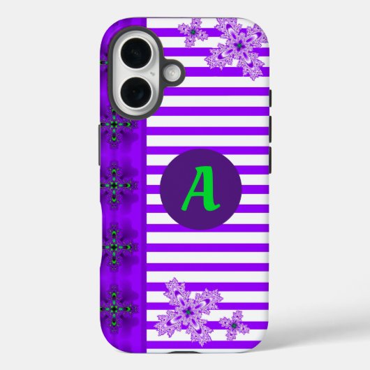 Coques Case-Mate iPhone Fleurs Artdeco en style rétro avec monogramme (Verso)