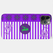 Coques Case-Mate iPhone Fleurs Artdeco en style rétro avec monogramme (Dos (Horizontal))