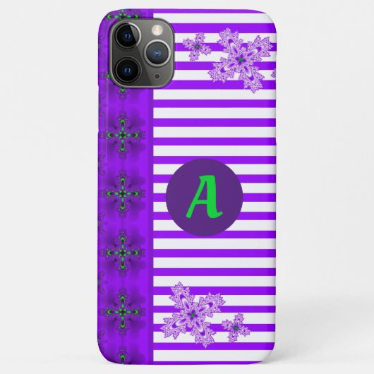 Coques Case-Mate iPhone Fleurs Artdeco en style rétro avec monogramme (Dos)