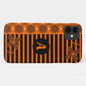 Coques Case-Mate iPhone Fleurs Artdeco en style rétro avec monogramme (Dos (Horizontal))