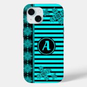 Coques Case-Mate iPhone Fleurs Artdeco en style rétro avec monogramme (Verso)