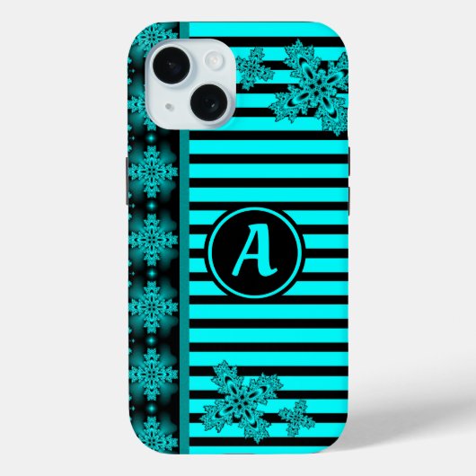 Coques Case-Mate iPhone Fleurs Artdeco en style rétro avec monogramme (Verso)